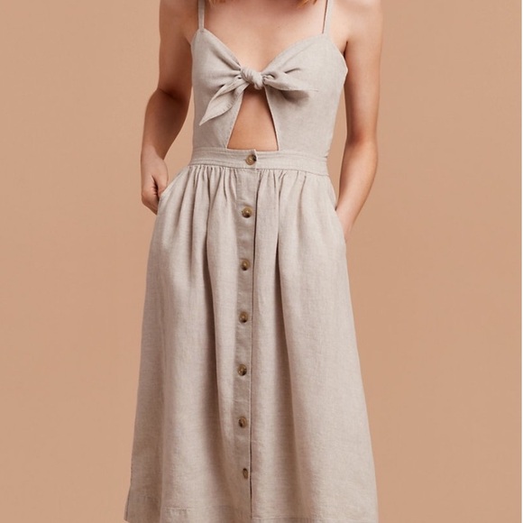 Aritzia Dresses & Skirts - Aritzia Wilfred Adelia Linen Cut Out Dress Size 4